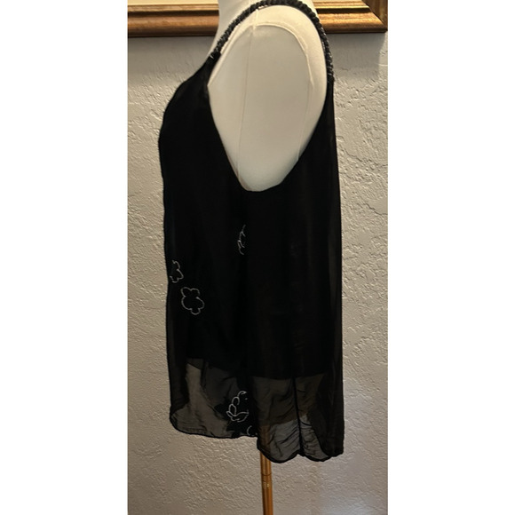 Italian Women's Tank Embroidered Sheer Braided Straps Boho Goth Coquette Beach - Picture 3 of 7